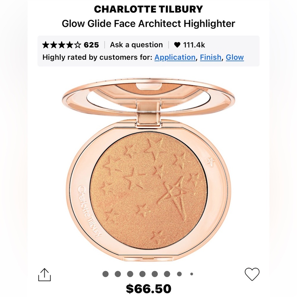 Charlotte Tilbury Glow Glide-Face Architect-Highlighter-Gilded Glow-NWT